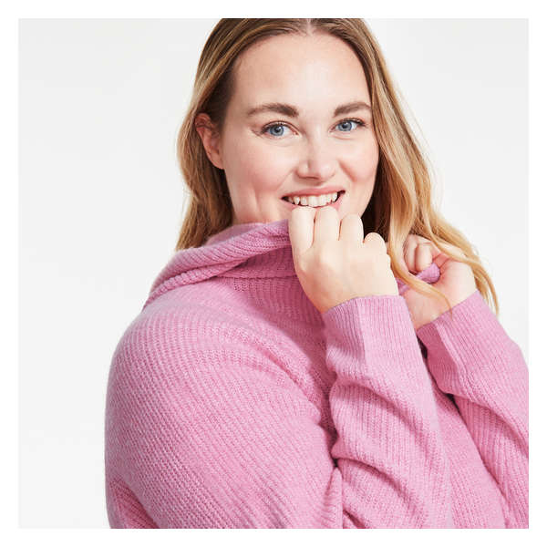 Women+ Sweater Hoodie - Pink Mix